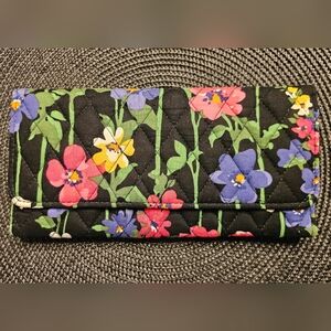 Vera Bradley Black Floral Quilted Wallet